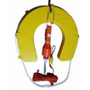 Man Over Board Kit. Lifebuoy, Light, Bracket & throw line.